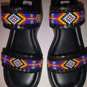 Sandals- Beautiful beaded, platforms. SZ8